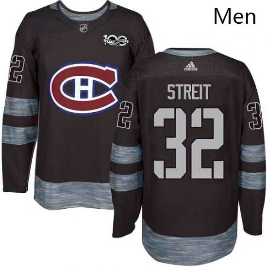 Mens Adidas Montreal Canadiens 32 Mark Streit Authentic Black 1917 2017 100th Anniversary NHL Jersey
